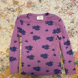the campamento purple floral girls top